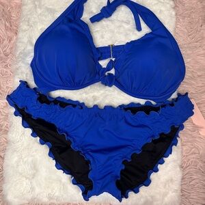 Victoria’s Secret Blue Ruffled Bikini Set
